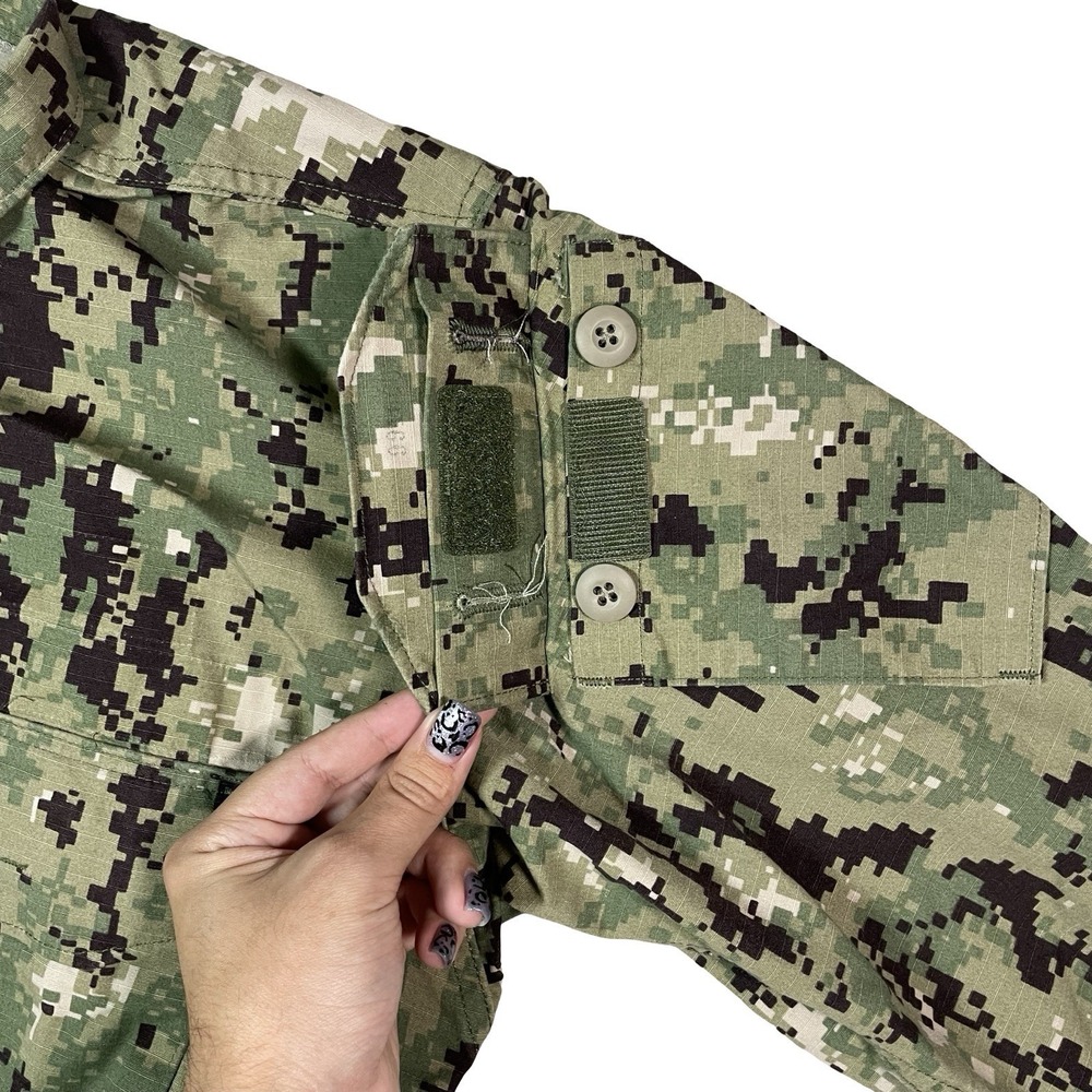 US Navy Nwu Type iii Green Digital Blouse Size Medium Long Ripstop - Picture 6 of 12